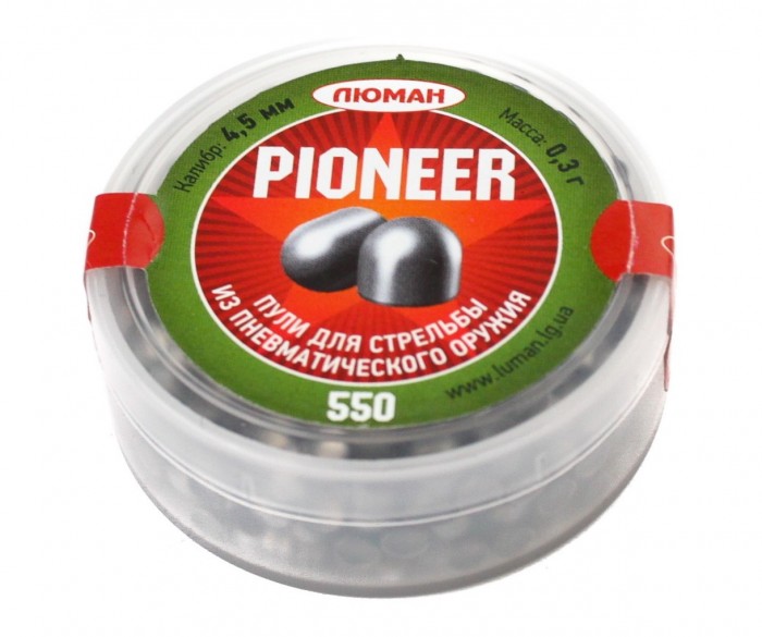 Пульки для пневматики "Pioneer" к.4,5мм 0,3г 550шт (ЛЮМАН)