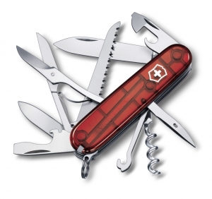 Нож складной Victorinox HUNTSMAN 1.3713.T red trans
