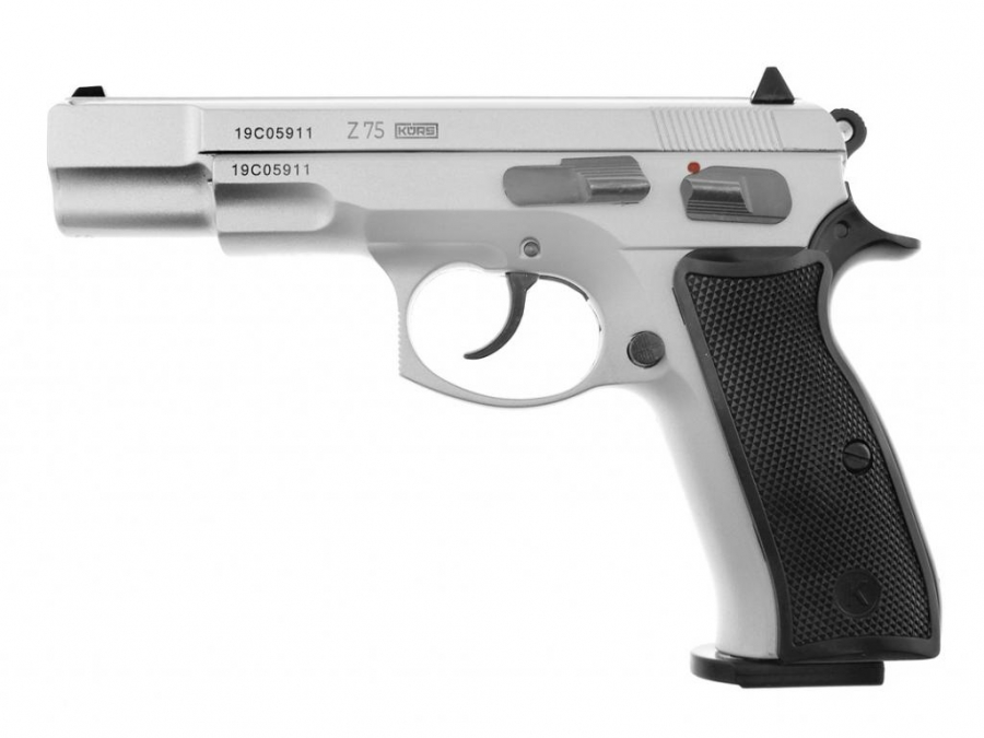 Пистолет охолощенный "Z75-KURS", кал.10ТК (хром/матовый)