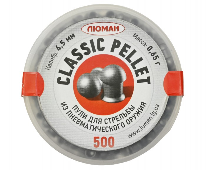 Пульки для пневматики "Classic Pellets " к.4,5мм 0,65г 500шт (ЛЮМАН)