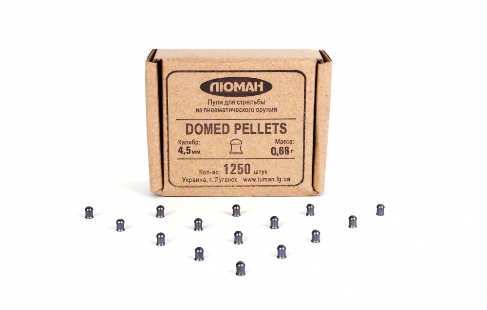 Пульки для пневматики "Domed Pellets" к.4,5мм 0,68г 1250шт (ЛЮМАН)