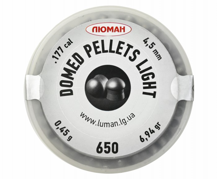 Пульки для пневматики "Domed Pellets LIGHT" к.4,5мм 0,45г 650шт (ЛЮМАН)