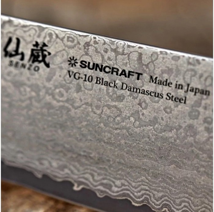 Нож кухонный Шеф SUNCRAFT (SenzoBlack) 200мм, BD-05