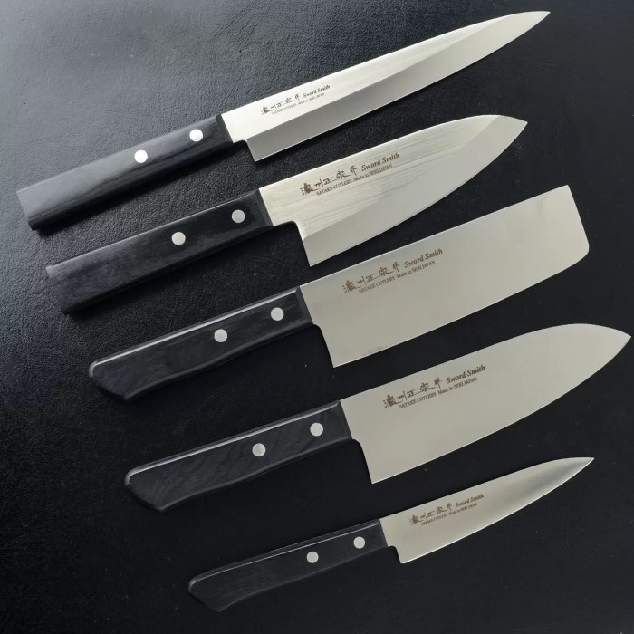 Нож кухонный Янагиба Satake "Black Pakka Wood" 120мм, 801-843