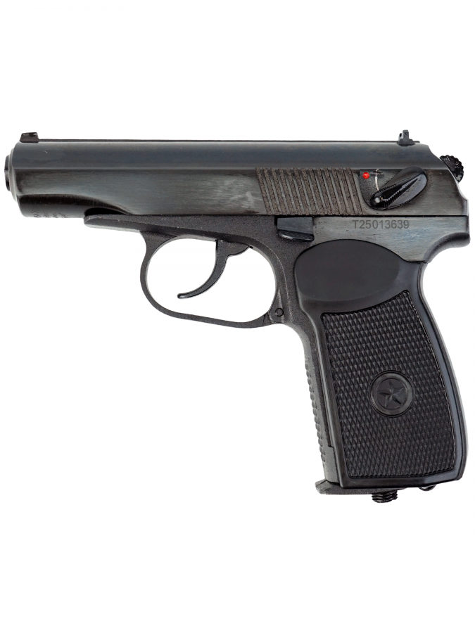 Пистолет пневматический МР-654К с обн.рук (чёрная рукоятка) к.4,5 мм