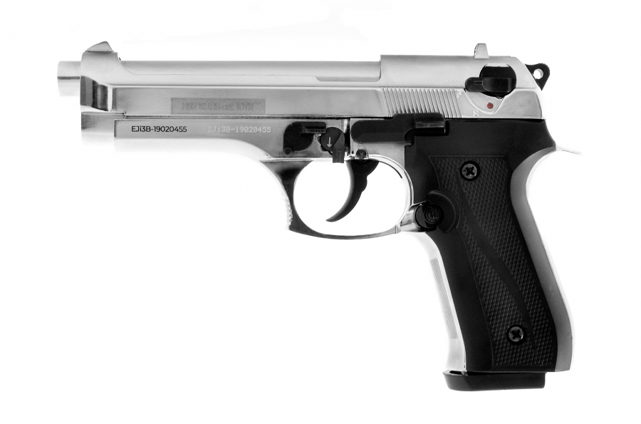 Пистолет охолощенный "B92-KURS", (beretta) кал.10ТК (хром/матовый)