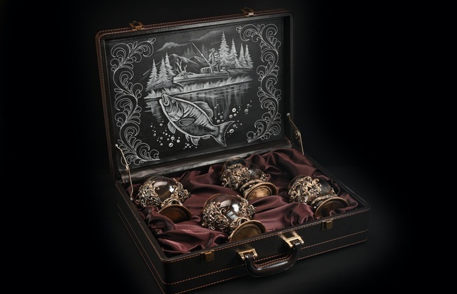 Набор бокалов для коньяка "Рыбалка-Элит"