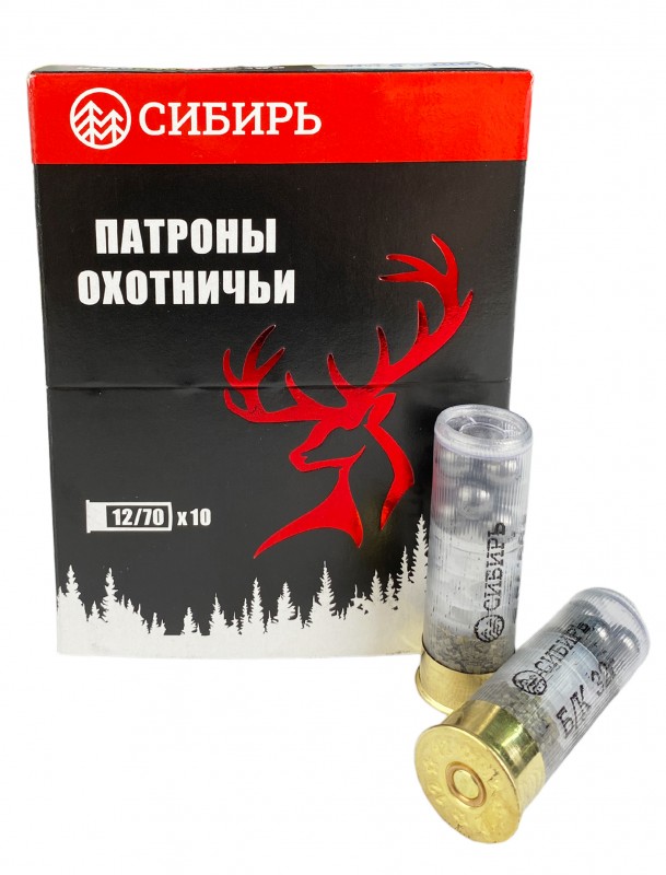 Патрон к.12/70 картечь 8,5 32гр. Б/К (СИБИРЬ)