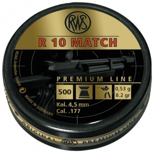 Пули RWS "R 10 MATCH" (500 шт.) 0,45g, кал.4,5 мм