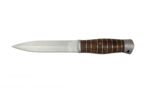 Нож "Кобра" туристический рукоять кожа/латунь (Мелита-К)