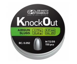 Пули "JSB" Diabolo Knock Out к. 6,35мм 2,170 г.(150шт.)